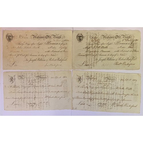 107 - An Andover Old Bank cheque, 1825, and three others (4)