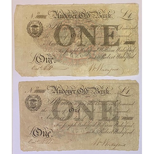 108 - Two Andover Old Bank £1 banknotes, 1825 (2)