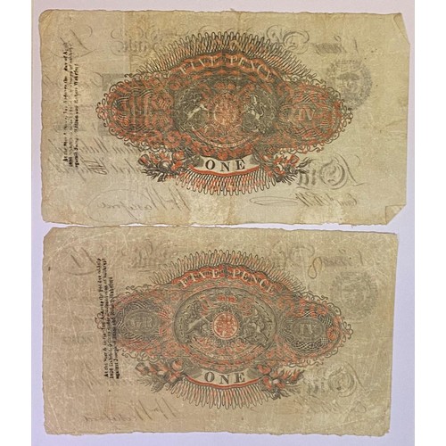 108 - Two Andover Old Bank £1 banknotes, 1825 (2)