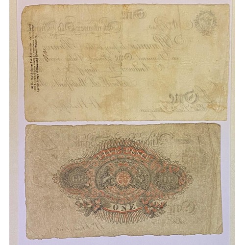 109 - An early 19th century Andover Old banknote £1, 1817, and another, 1825