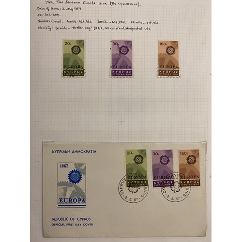 61 - Cyprus- 1960s-1970 fine and attractive well written up specialised collection in five albums with se... 