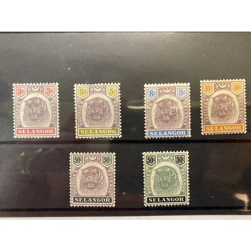 84 - Malaya- Selangor- 1895-99 3c,5c,8c,10c and both 50c values all fine m/m, cat. £635