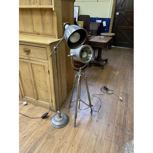 1039 - Two chrome lamps (2)