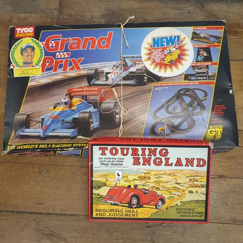 3 - A Tyco Racing Grand Prix slot car set, boxed, and a Touring England map game (re-issue) (2)...