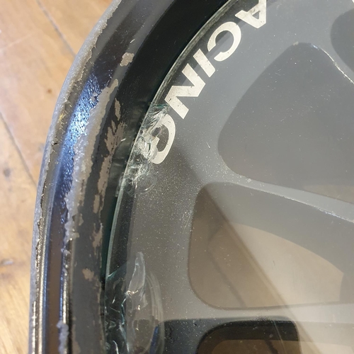 40 - An F1 BAR British American Racing wheel, used and dented by Jenson Button and signed by him while he...