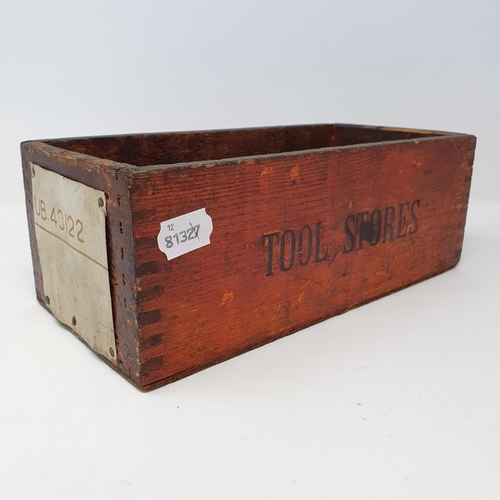 45 - A Rolls-Royce Ltd (Crewe Division) wooden box, Tool Store, 30.5 cm wide...