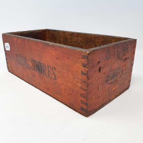 45 - A Rolls-Royce Ltd (Crewe Division) wooden box, Tool Store, 30.5 cm wide...