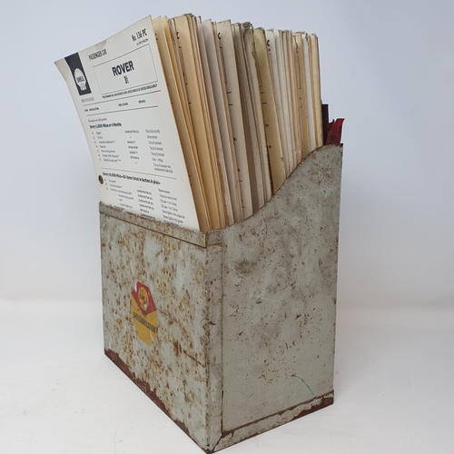 56 - A Shell SHELLUBRICATION box with charts, 23 cm wide, a pair of Triumph Herald cufflinks, and a set o...