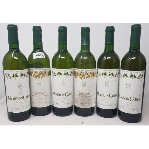 608 - Nine bottles of white Bordeaux (9)