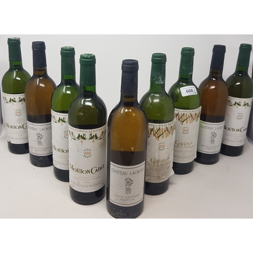 608 - Nine bottles of white Bordeaux (9)