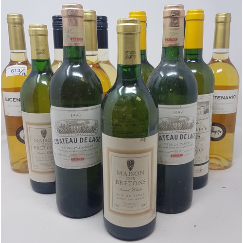 613 - Two bottles of Chateau de Lage, 1998, and eleven other bottles (13)