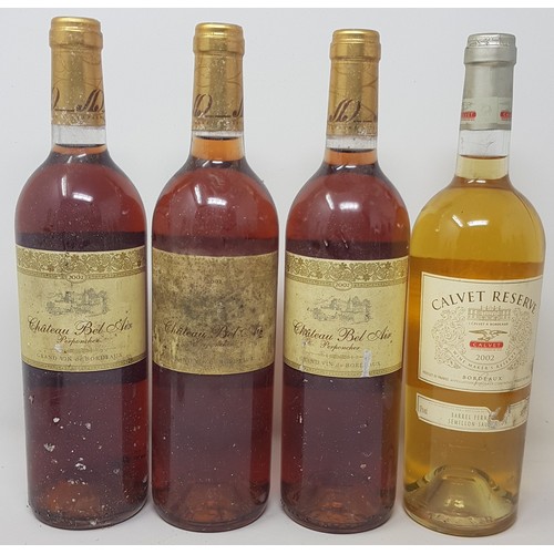 616 - Three bottles of Chateau Bel Air, 2002, and eleven other bottles (14)