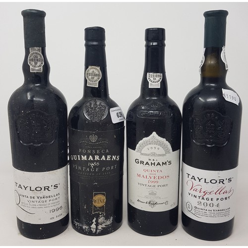 639 - A bottle of Fonseca Guimaraens vintage port, 1986, and three other bottles of port (4)