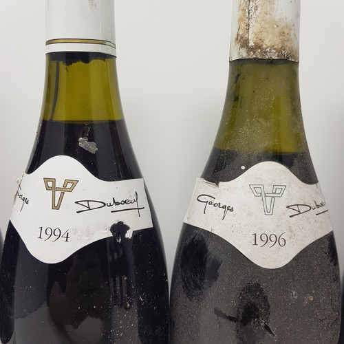 654 - Five bottles of Moulin-A-Vent, Georges Duboeuf, 1994, and two others similar, 1996 (7)