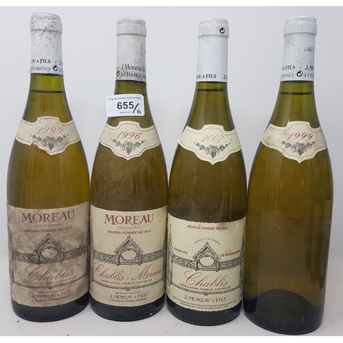 655 - Eleven assorted bottles of Chablis, Moreau et Fils (11)