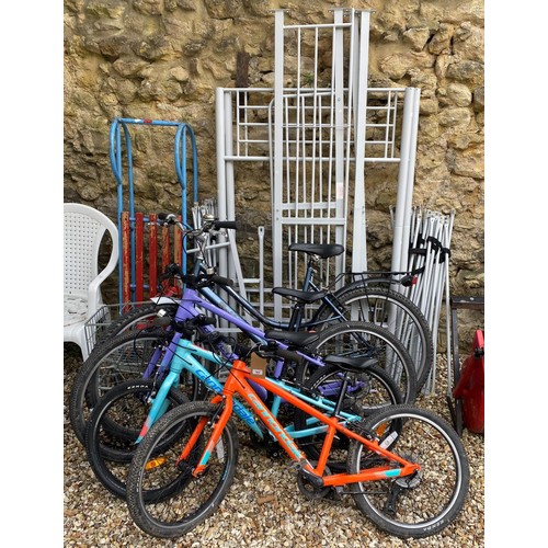 968 - A Trekker bicycle, three child bicyles, a bunk bed, a sleigh, and a child's shopping trolley