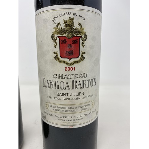 663 - Four bottles of Chateau Langoa Barton, 2001, and three other bottles of wine (7)