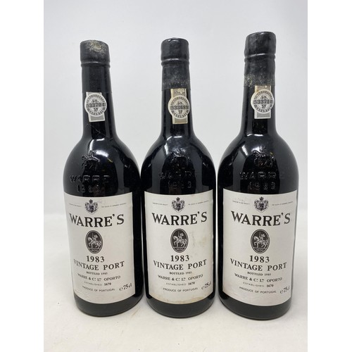 671 - Twelve bottles of Warre's vintage port, 1983, bottled 1985, in OWC (lacks lid)