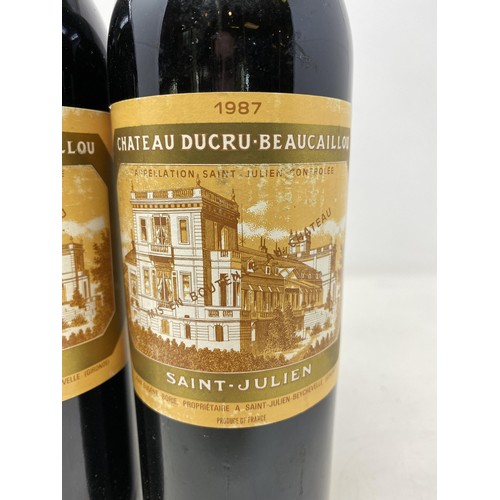 701 - Two bottles of Chateau Ducru Beaucaillou St Julien, 1987, Robert Parker 82/100 (2)