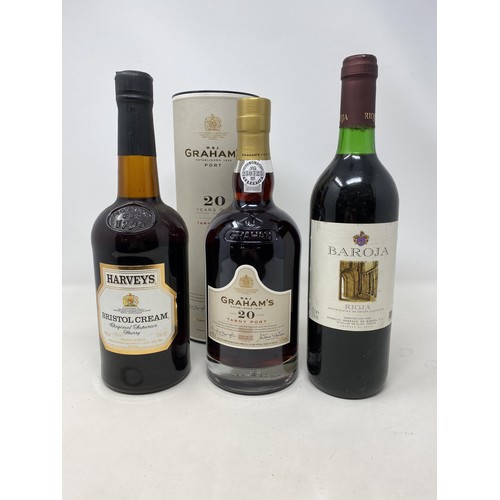 715 - A bottle of Graham's tawny port, 20 years old, and assorted wine (qty)