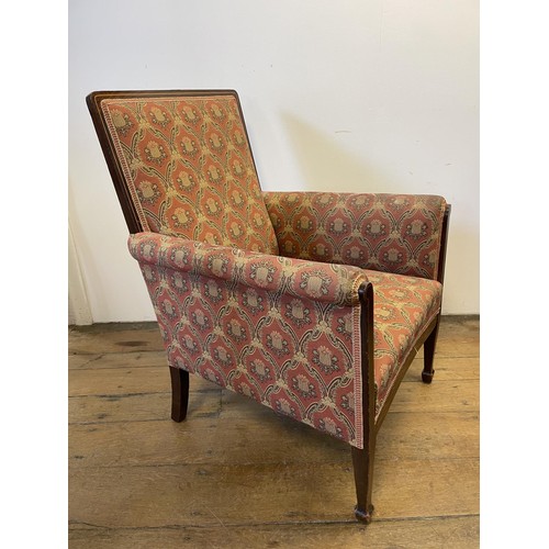 949 - An early 20th century armchair, another, and a single chair (3)