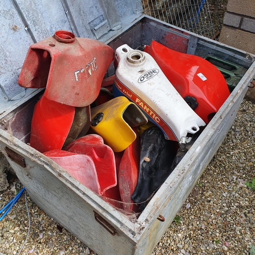 21 - A group of assorted Fantic and other fibreglass fuel tanks...