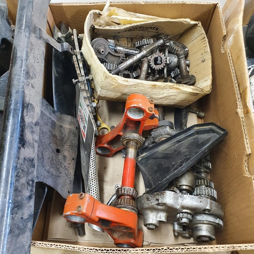 105 - Assorted bike parts (3 boxes)