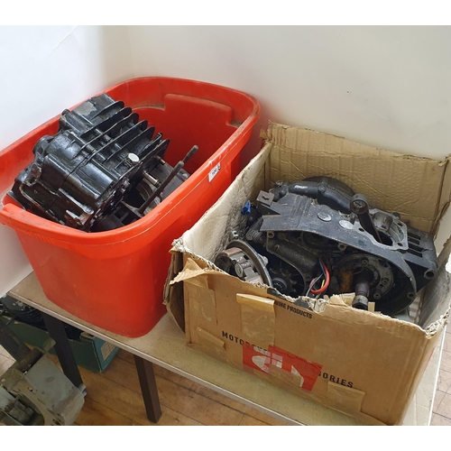 106 - Assorted Fantic engine and gearbox parts (2 boxes)