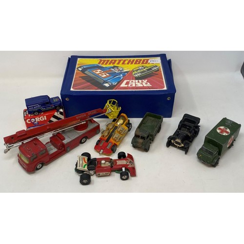 215 - A Matchbox Carry Case, and various Matchbox toys