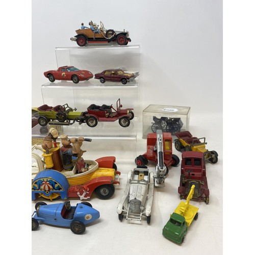 216 - A Wiking Modell Daimler-Motorwagen, a Corgi Toys Chitty Chitty Bang Bang model, and various other to... 