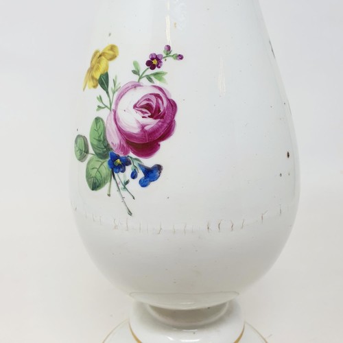 452 - A Vienna porcelain vase, of slender baluster form, decorated flowers, 35 cm high