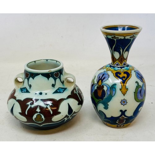 453 - A Rosenberg porcelain vase, decorated flowers, 12 cm high, and another, 6 cm high