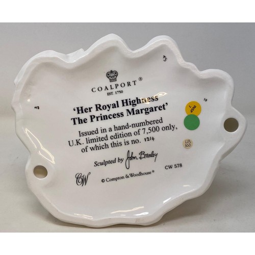 480 - A limited edition Coalport figure, Her Royal Highness The Princess Margaret, 1214/7500, and Princess... 