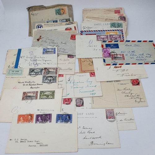 72 - Sierra Leone postal history selection, QV-GVI of covers and cards with registered, censored, unused ... 