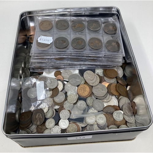 114 - Assorted GB and assorted world coins (qty)