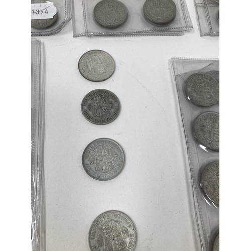 115 - Assorted half crowns and other coins, mostly pre-47