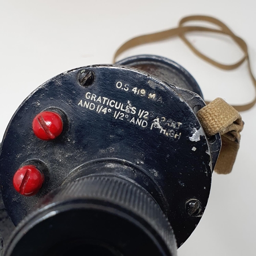 174 - A pair of military binoculars, in a leather case