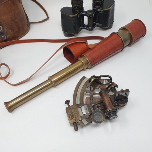 175 - A sextant, a pair of binoculars, and a telescope (3)