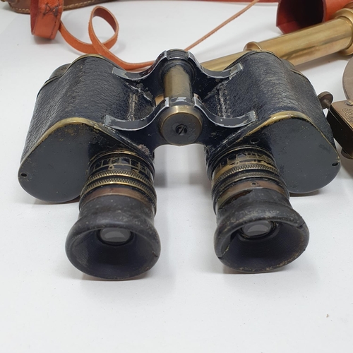 175 - A sextant, a pair of binoculars, and a telescope (3)