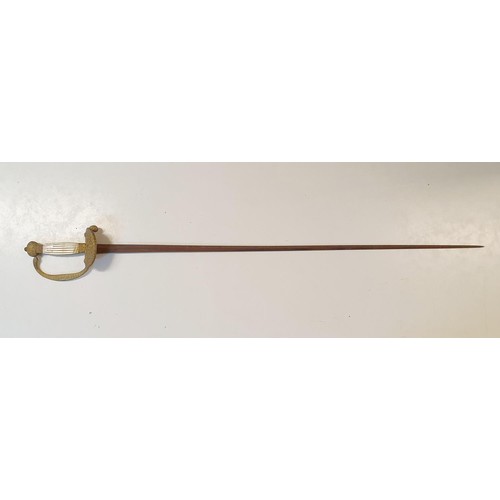 200 - A court sword, with a brass guard decorated in the Italian taste, with mother of pearl handle, 91 cm... 