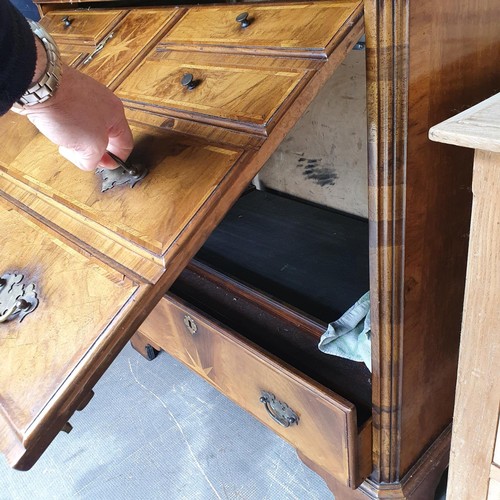 911 - A longcase clock, in a mahogany case, 162 cm high, a TV cabinet, and a pine chest (3)