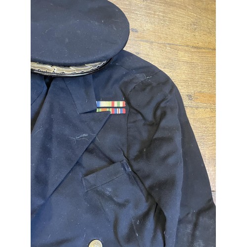 146 - ***Withdrawn***A WWII era Royal Navy uniform, and a group of prints (box)