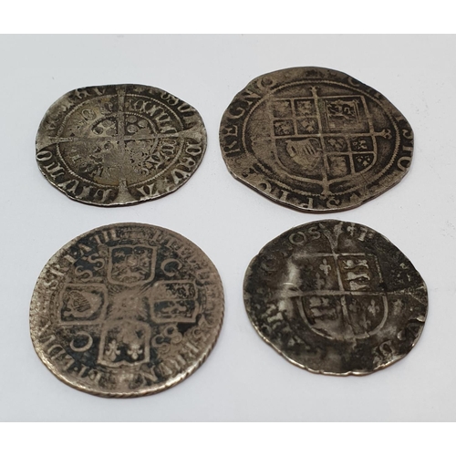 135 - An Elizabeth I hammered groat, and three other coins (4)