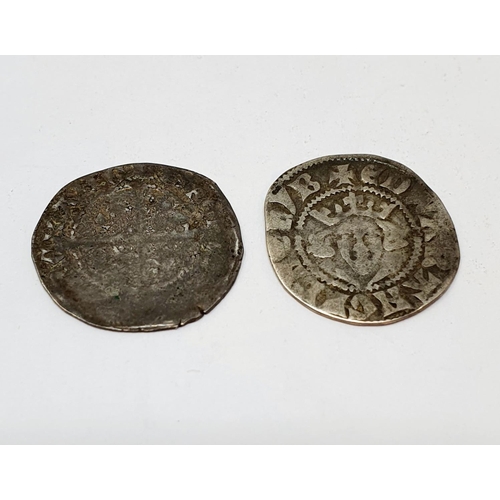 138 - A hammered silver penny, and another similar (2)