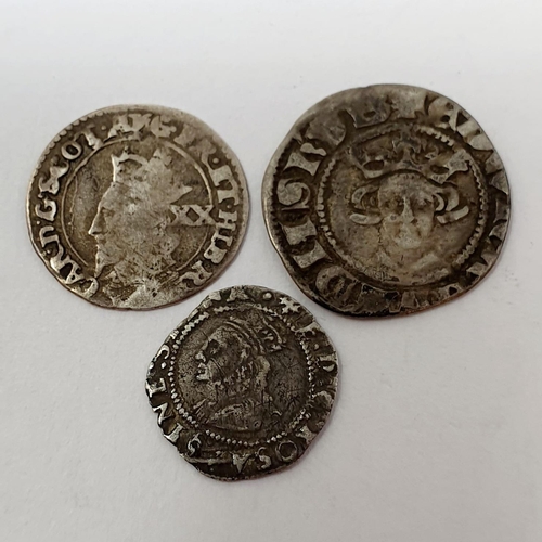 142 - An Elizabeth I hammered threefarthings, and two other hammered coins (2)