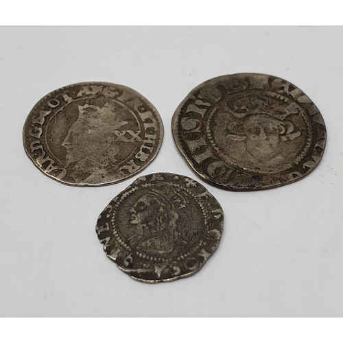 142 - An Elizabeth I hammered threefarthings, and two other hammered coins (2)