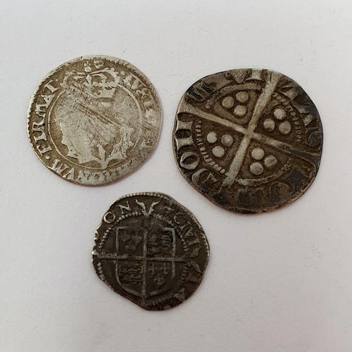 142 - An Elizabeth I hammered threefarthings, and two other hammered coins (2)