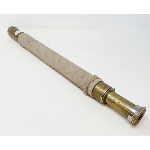 144 - ***Withdrawn***A Gieves Ltd brass single draw telescope, No 8410, engraved O R Moore, 46 cm (closed)