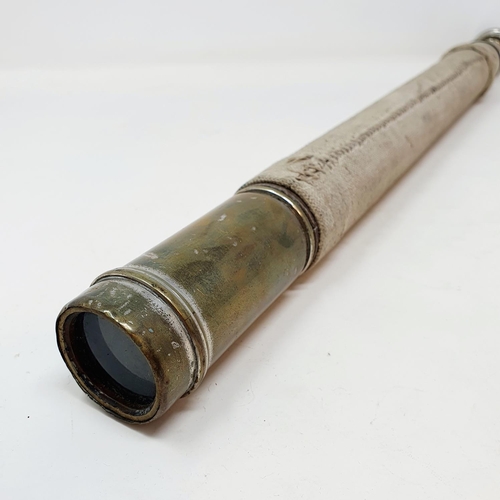 144 - ***Withdrawn***A Gieves Ltd brass single draw telescope, No 8410, engraved O R Moore, 46 cm (closed)