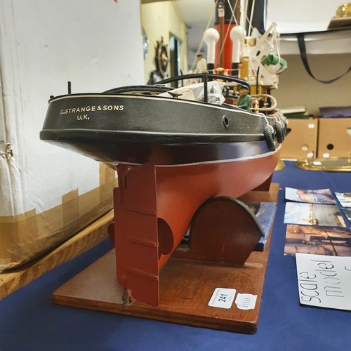 241 - A radio controlled model of G. Strange & Sons fishing boat, on a stand